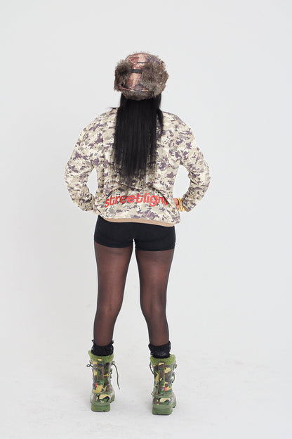 Military camo long sleeve tee