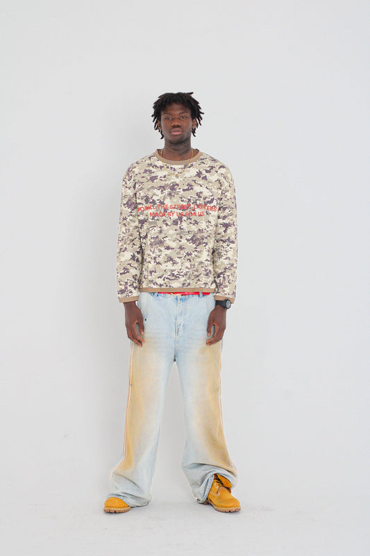 Military camo long sleeve tee